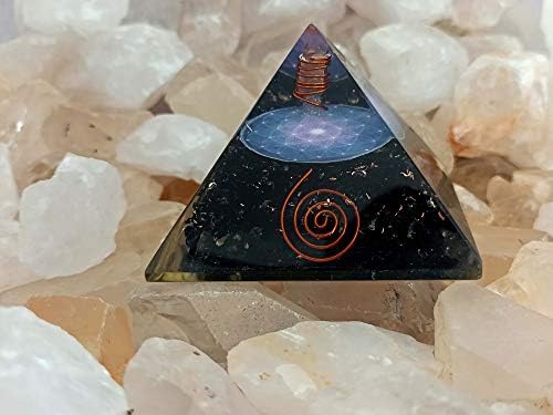 Sharvgun Black Tourmaline Stone orgone Pyramid Orgonite Crystal Crystal Generator 65-75mm