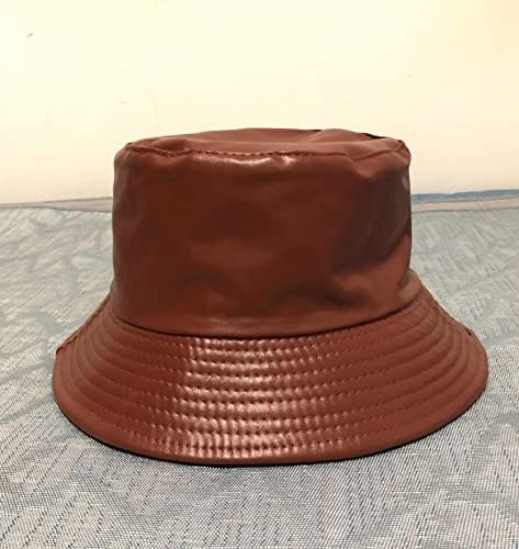 Unisex Retro Fashion Pu кожа корпа капа рибар, реверзибилна цврста трендовски сонце капа за мажи жени…