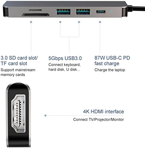 SOLUSTRE USB Hub 3pcs Мултифункционален Адаптер Читач Dongle Тип Сплитер Лаптопи Алуминиум Мултипорт И Компатибилен Практичен СО USB C Излез Мулти Во Тип-c Центар Конвертор ЗА USB