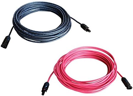 Windynation 8 AWG 8 мерач пар 10 стапки црна + 10 стапки црвен соларен панел за продолжување на кабел соларна конектор