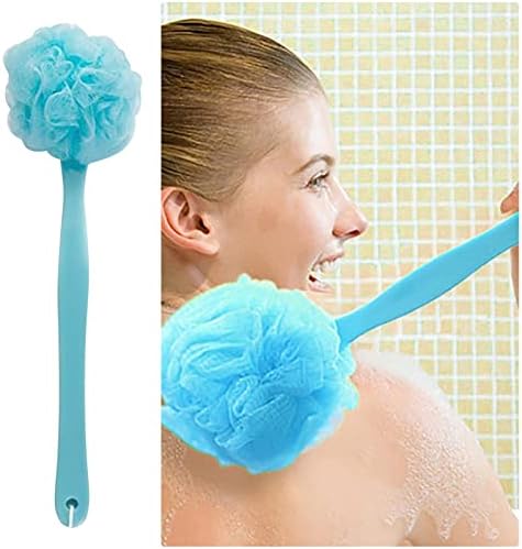 Крпи за бања Поставете пластична долга рачка што виси мека мрежа задното тело за бања топка туш за туширање сунѓер за жени/мажи