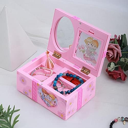 FBVCDX розова танцување девојка музичка кутија украси дома украси за накит организатор музичка кутија