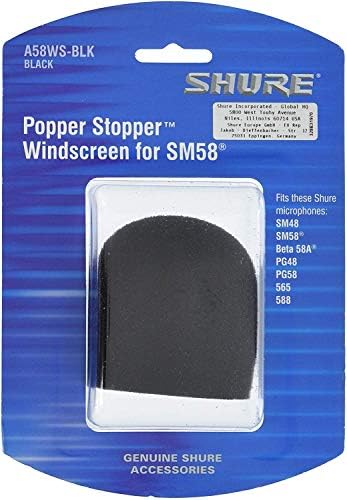 Shure A58WS-BLK Пена Шофершајбната За Сите Shure Топката Тип Микрофони, Црна