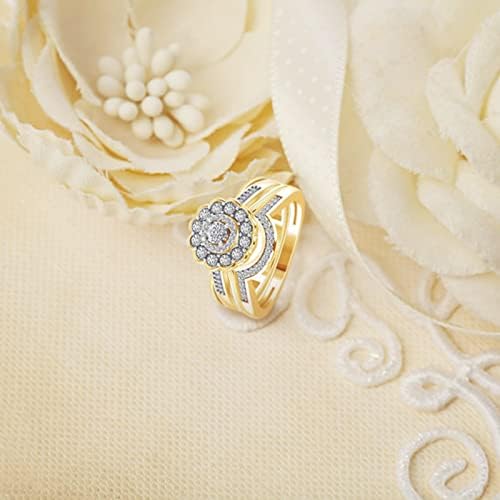 Прстени за свадба и ангажман креативни прстени брановидни задникот цвет дами облик задник цирконот Вклучени прстени