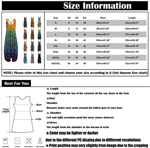 Uofoco bohemian скокови за жени, плус големина случајна истегнување и удобни женски скокови, ромпери и комбинезони