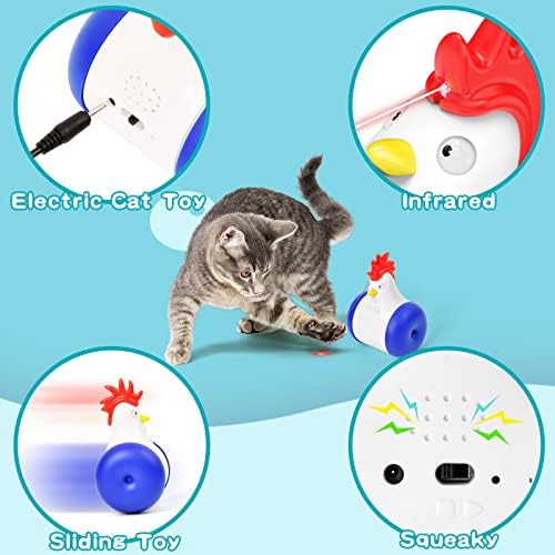 Интерактивна играчка со ласер за мачки за мачки во затворен простор, автоматска ласерска играчка со мачки USB -ласерски покажувач