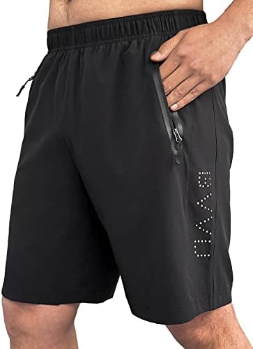 Атлетски шорцеви за машка атлетска работа БВВУ Брзо суви 7 лесни теретани за теретани со џебови за џебови за кошарка