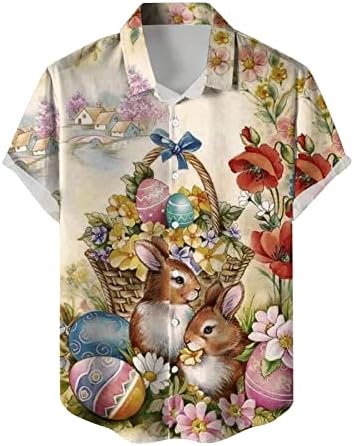 2023 година Нова маица 3Д Велигденски отпечатоци Машки кратки ракави лапти кошули Печати кошули Машки кошули Обични празнични култури