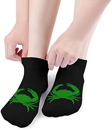 Зелена рак смешна трчање чорапи за глуждот атлетски не-шоу чорапи, амортизирани за мажи жени