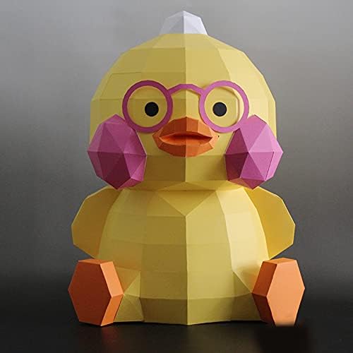 Wll-DP Chubby Duck Изглед Рачно изработена оригами загатка 3Д хартија скулптура DIY хартија занает стереоскопска домашна декорација уметност