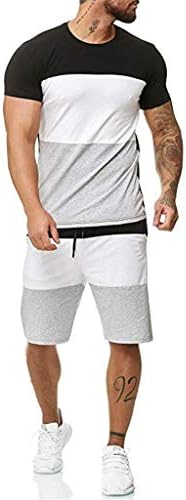 Iybuia машки 2 парчиња облека Sport Set Short Short Sleate Lumtion Reeisure Motion Elastic Rope Short Pants тенки серии