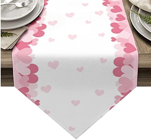 Jahh Pink Love Table Table Runner свадба декорација чаршав за кафе за трпезариска маса за трпезари