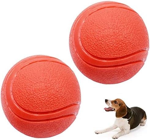 Gaesqae Хард гумени топки за кучиња, цврста гумена топка од гума на кучиња, отпорна на залак и неуништлива топка за обука на кучиња,