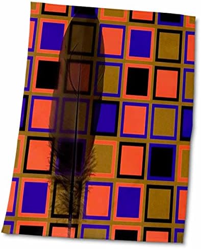 3drose Флорен модерен апстракт - Црн пердув на црвени виолетови квадрати - крпи