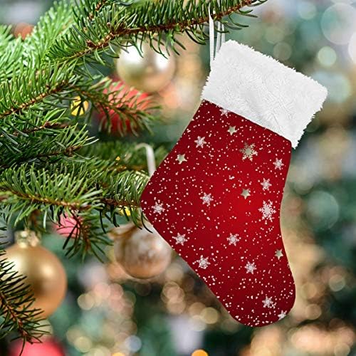 Алаза Божиќни чорапи Божиќни снегулки и starsвезди Класични персонализирани мали декорации за порибување за семејни сезонски празници