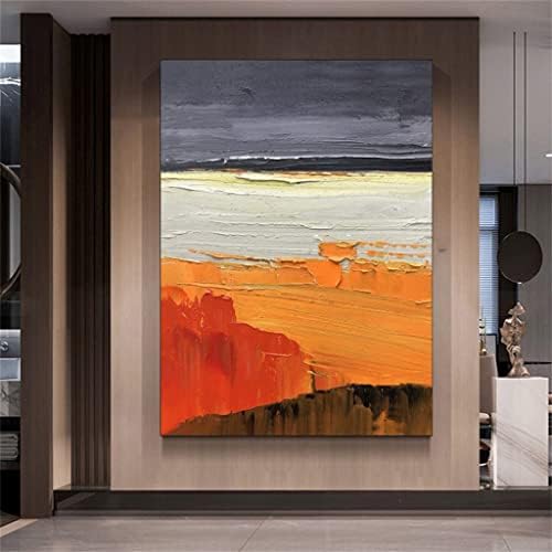 Лируксн апстрактна рака обоена зајдисонце масло сликарство wallидна слика дневна соба нордиска декорација