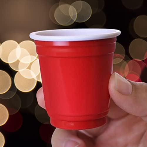 Чаши За Еднократна употреба-Мини Црвени Чаши За Забава - 120 Брои 2 Унца-Пластични Шут Чаши-Џело Снимки-Јагер Бомба-Пиво Понг-Совршена