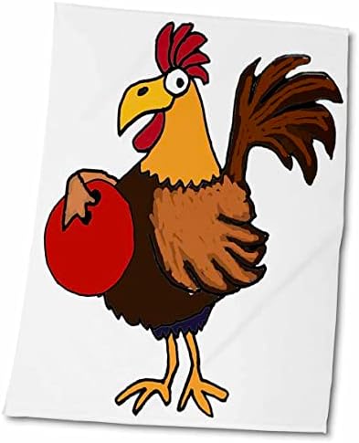3дроза Симпатична Смешна Петел Пилешко Куглање Цртан Филм пешкир, 15 х 22