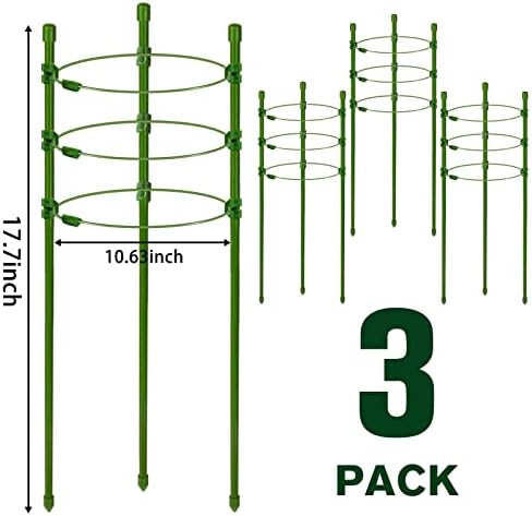 Легиго 3 пакува кафез за поддршка на растенија кафези домати кафез за градина- 18 инчи прилагодливи градинарски краставици Трелис
