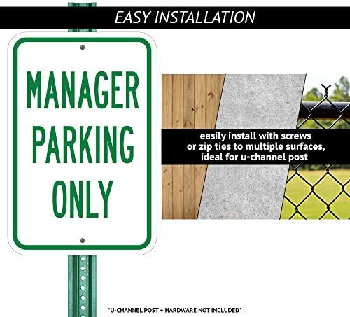 Без паркирање-Валетен паркинг само 5-30 часот-12-00 часот | 18 x 24 знак за паркирање на алуминиумски тешки мерачи на алуминиум | Заштитете го вашиот бизнис | Направено во С?