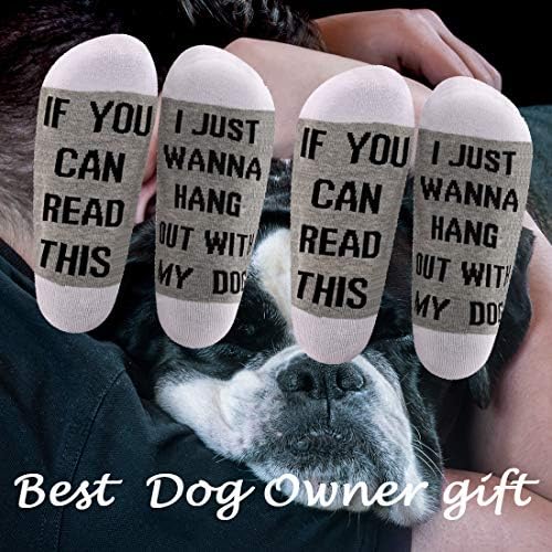 Levубител на кучиња liveубител на кучиња, кучиња чорапи куче мама подарок ако можете да го прочитате ова, само сакам да се дружам со чорапите