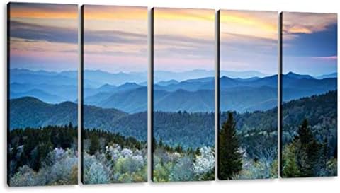 Kiiamy Scenic Blue Ridge Wall Art Parkway Appalachians Smoky Mountains Wall Decor Decor Decor Spring Canvas Art Modern Artection Decort