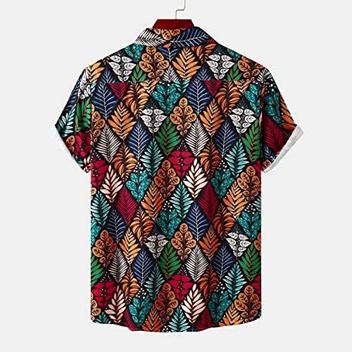 2023 година Нова машка мода случајна хавајска приморска приморска плоча лаптолна маица маица кошула со кратки ракави кошула исмејувачки врат