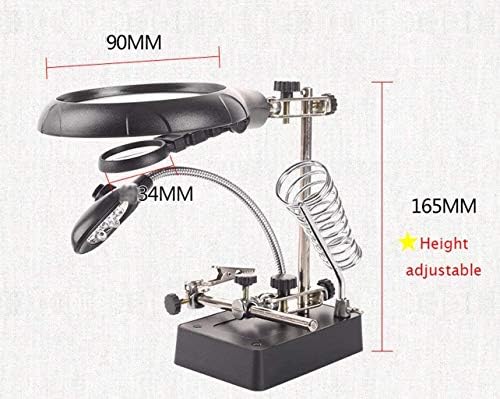 Huangxing-Лупа Огледало Десктоп Лупа СО LED Светло 2.5 X 7.5 X 10X За Проучување и Ценење На Канцелариското Учење