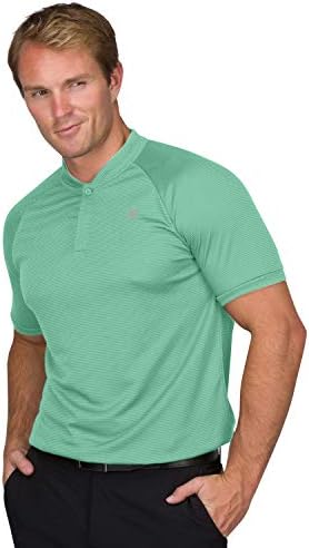 Три шеесет шеесет кошули за голф без јаки за мажи - машко суво вклопување поло, лесен и дише