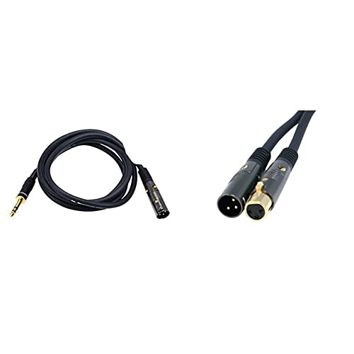 Monoprice 134314 XLR машки до 1/4inch TRS машки кабел и 104752 Премиер серија XLR машки до XLR Female