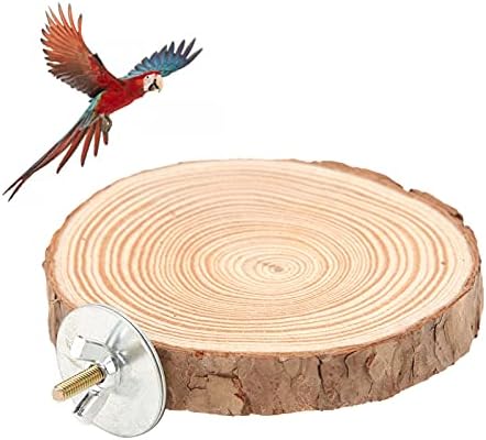 Тркалезно природно дрво се залагаат за птица, трајно силно природно тркало за птици практични безбедни птици, платформа за кафез за кафез,