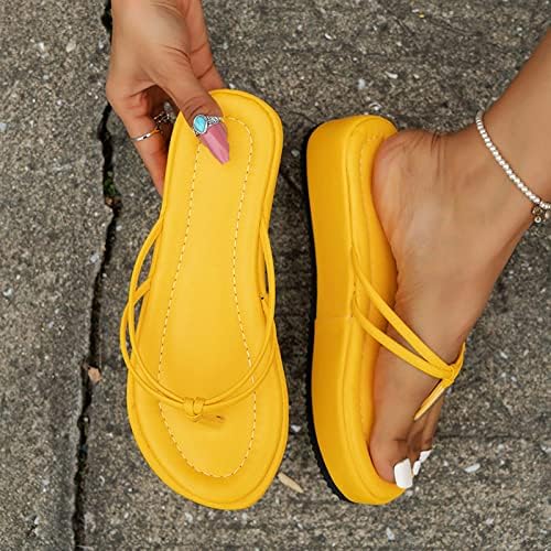 Флип -флоп за жени платформа, модни цврсти клипови папучи на плажа 2023 летни слајдови чевли обичен рамен влечки