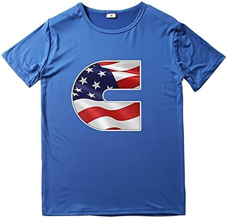 Летни масти кошули машка графичка маичка обична маичка 3Д 4 од јули знаме шема гроздобер маички маички маички печат Прес
