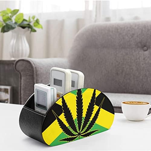 Јамајка знаме со марихуана лисја ТВ далечински управувач на држачи за складирање кутија со 5 оддели за десктоп за домашни канцеларии