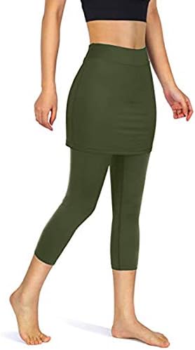 Модни хеланки Атлетски џемпери со џебови Тенис Каприс Спортски здолниште жени со јога нозе здолништа Еластични јога панталони