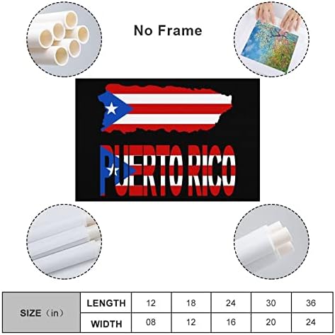 Мапа Знаме На Порторико Платно Ѕид Уметност Виси Сликарство Ѕид Декор За Бања Дневна Соба Спална Соба Канцеларија Кујна