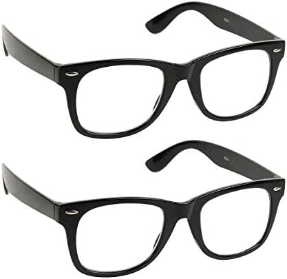 Класичен ретро ретро ретро ретро со 2 пакети Правоаголна минимална унисекс очила за читање