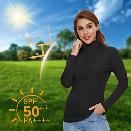 Крисули женски кошули со долги ракави за заштита од сонце 1/4 поштенски летни кошули за пешачење