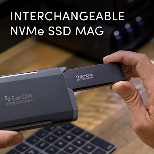 Sandisk Professional 4TB Pro-Blade SSD Mag-Преносен и модуларен NVME SSD Mag, Ultra-Duryable-SDPM1NS-004T-GBAND