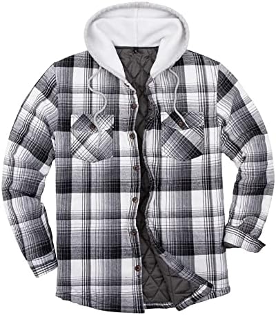 Fsahjkee тешки јакни за мажи, зимски топли палта ватирани со лесна долга долга долга редовно вклопување лабава парка палто со палто
