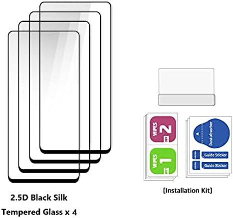 [1 СЕТ 4 ПАРЧИЊА] [4 Премиум заштитник за екран Од Црно Свилено Калено стакло] компатибилен Со Моторола Мото Г Игла 2023 Лесен За Инсталирање