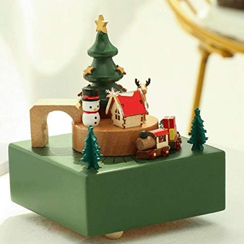 Шип дрвена рингишпил Божиќна музичка кутија Девојче Детето роденден подарок Дома Декорација Ретро дрвена украс музичка кутија
