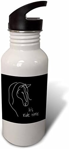 3drose Тоа е време за возење - коњска глава на црна кул шармантен подарок за ... - шишиња со вода