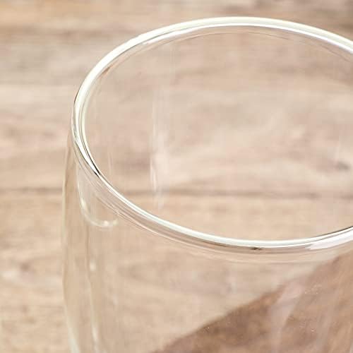 Сет на чаши за кафе од 2 - стаклени чаши со изолирани чаши со двојни wallидови со рачка, чаши за секојдневни чаши за кафе совршени за еспресо