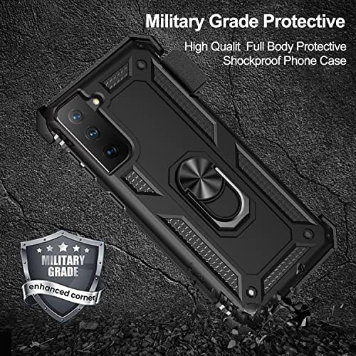 За случајот Galaxy S22+, Samsung S22 Plus Case со држач за прстен на клипот на ременот, заштитен случај [Fit for Mount Mount MouskProof Cock