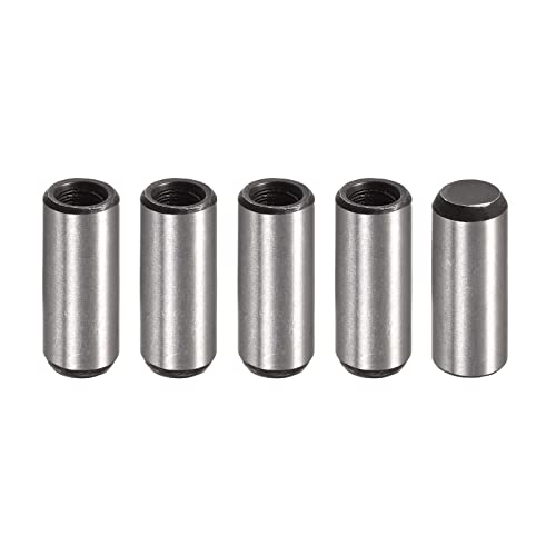 uxcell M6 Внатрешна нишка Даул Пин 5pcs 10x25mm Chamfering рамен јаглероден челик цилиндричен пински кревет за кревети метални уреди Индустриски