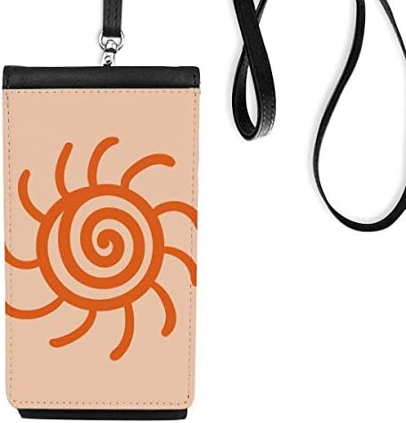 Сонце сонце со рака слика портокалова телефонска чанта што виси мобилна торбичка црн џеб