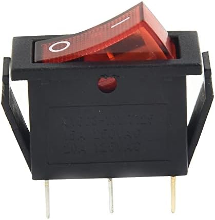 10 парчиња мал рокер прекинувач SPST црна и црвена снимка во копчето за прекинувачи AC 250V 15A / 125V 20A 3 пин 30 * 11mm on-off