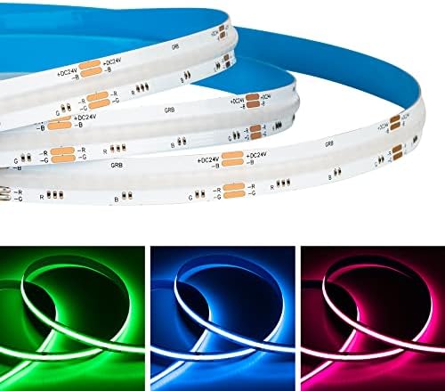 Futeni COB RGB LED ленти светла Декорација за украс на wallидни простории 840LED DC 24V 12V Флексибилна лента RGB лента ТВ задно осветлување