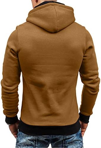 Trending Fall Office Hoodie Men Hooded Long Sneeve Soft со Hood Hoodie Bandage Fit Polyester Colorblock1010